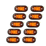 10PCS  Warning Light LED Diode Light Oval Clearance Trailer Truck Orange White Red LED Side Marker Lamp 12V 24V Truck Accessorie