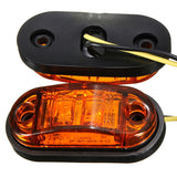 10PCS  Warning Light LED Diode Light Oval Clearance Trailer Truck Orange White Red LED Side Marker Lamp 12V 24V Truck Accessorie