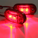 10PCS  Warning Light LED Diode Light Oval Clearance Trailer Truck Orange White Red LED Side Marker Lamp 12V 24V Truck Accessorie